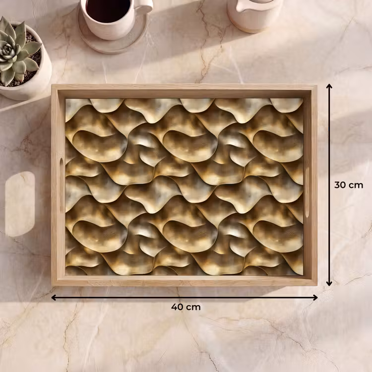 Tablett - Abstrakt - Antik - Gold — 7