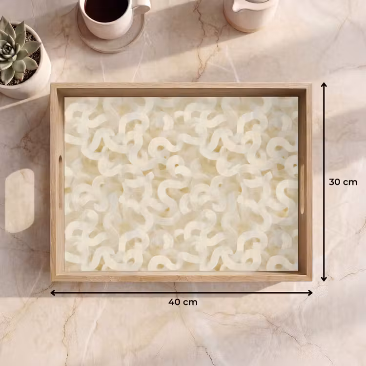 Tablett - Abstrakt - Linien - Beige — 7