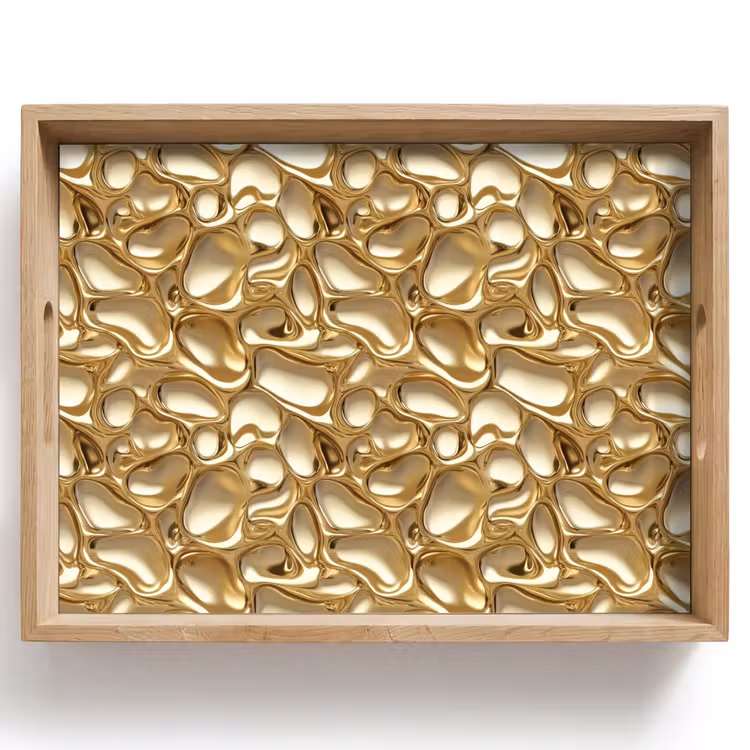 Tablett - Abstrakt - Modern - Gold — 1