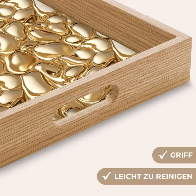 Tablett - Abstrakt - Modern - Gold — 8