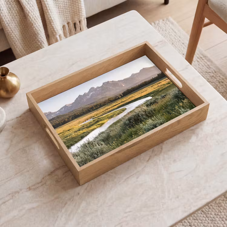 Tablett - Berglandschaften - Fluss - Wald — 2