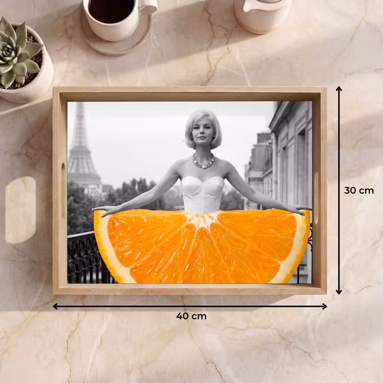 Tablett - Orange - Eiffelturm - Frau — 7