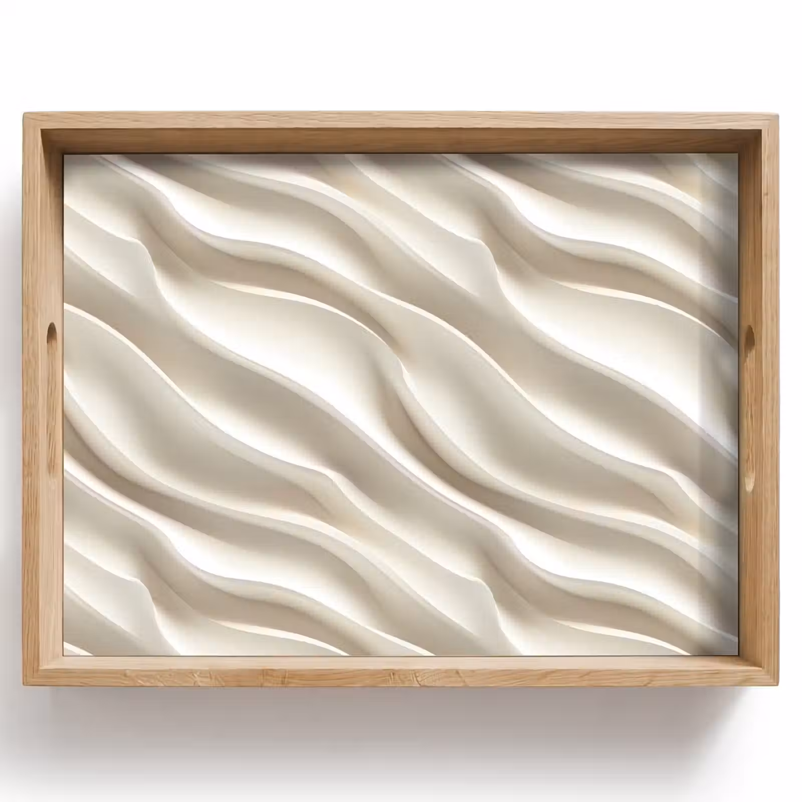 Tablett - Diagonal - Wellen - Creme — 1