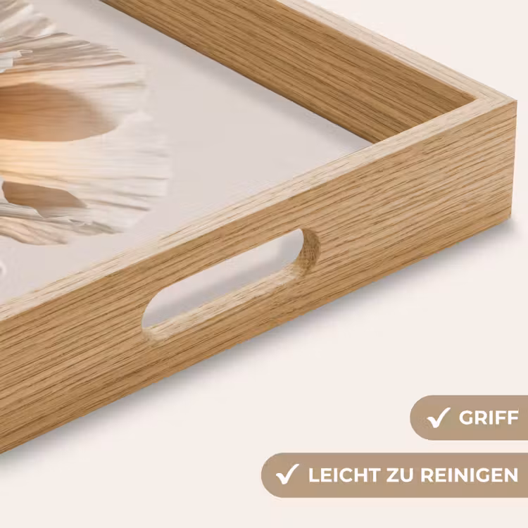 Tablett - Blume - Beige - Creme — 8