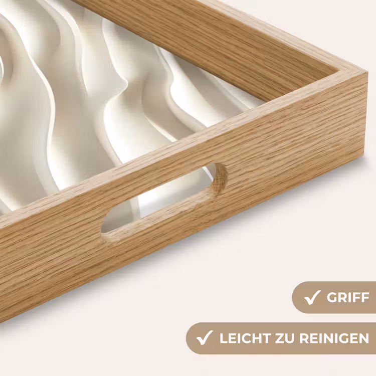 Tablett - Diagonal - Wellen - Creme — 8