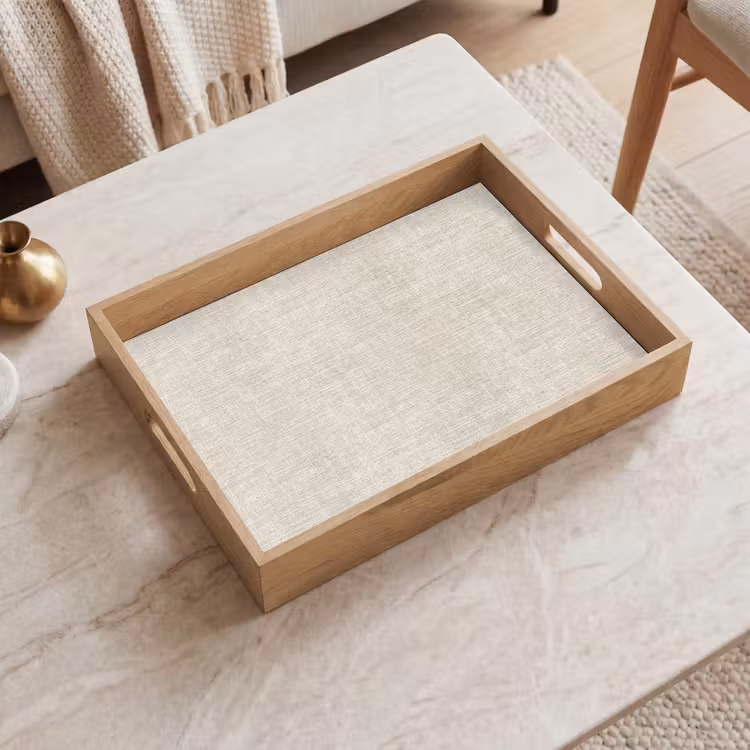 Tablett - Leinen - Textur - Beige — 2