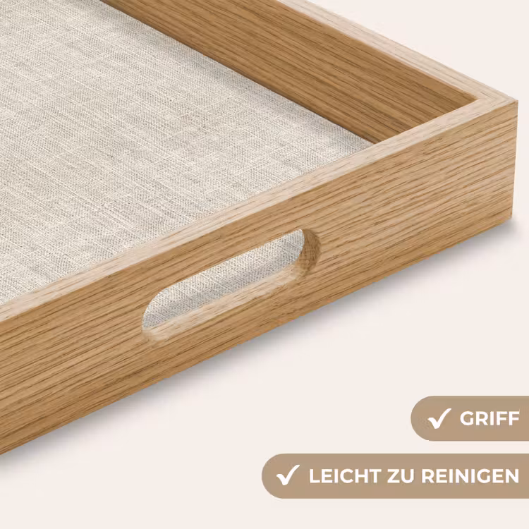Tablett - Leinen - Textur - Beige — 8
