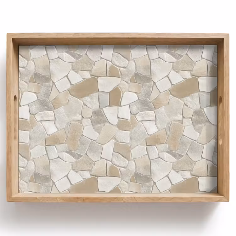 Tablett - Mosaik - Steine - Beige — 1