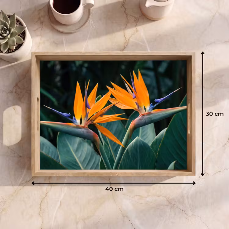 Tablett - Paradiesvogel - Blume - Exotisch — 7
