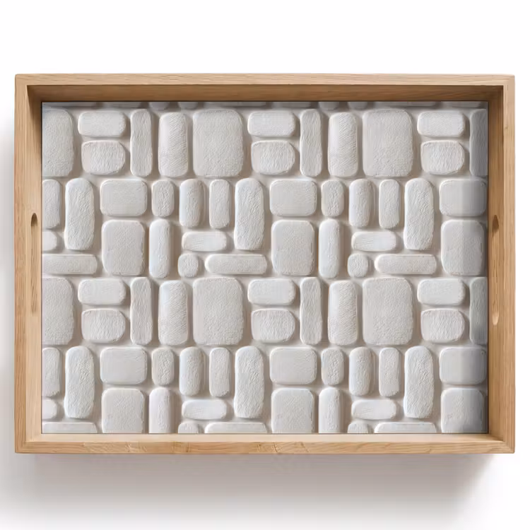 Tablett - Relief - Textur - Weiß — 1