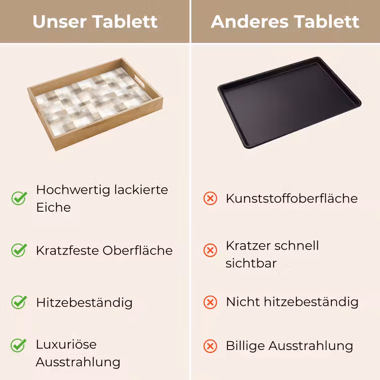 Tablett - Textur - Leinen - Beige — 9