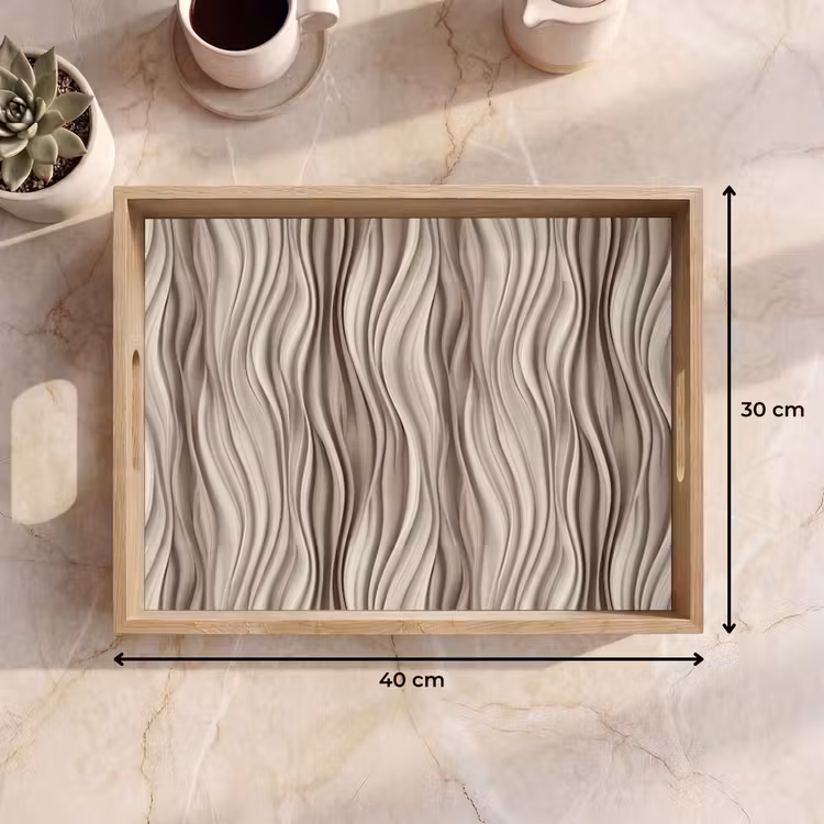 Tablett - Wellen - 3D - Creme — 7