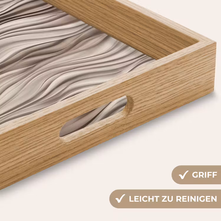 Tablett - Wellen - 3D - Creme — 8