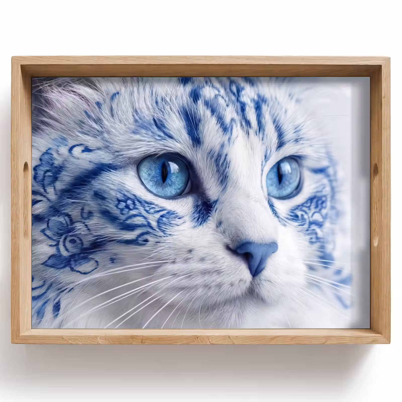 Tablett - Katze - Muster - Blau — 1
