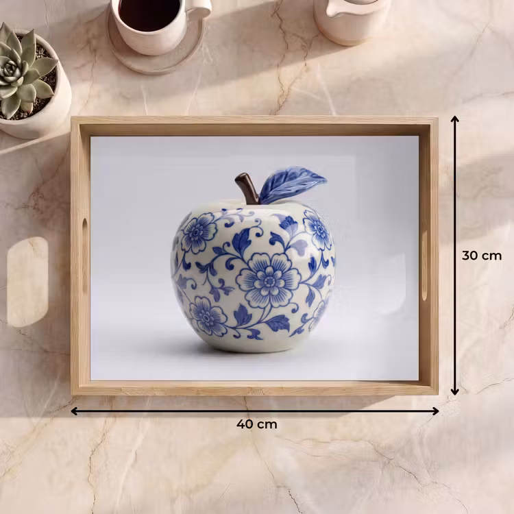 Tablett - Apfel - Blau - Klassisch — 7