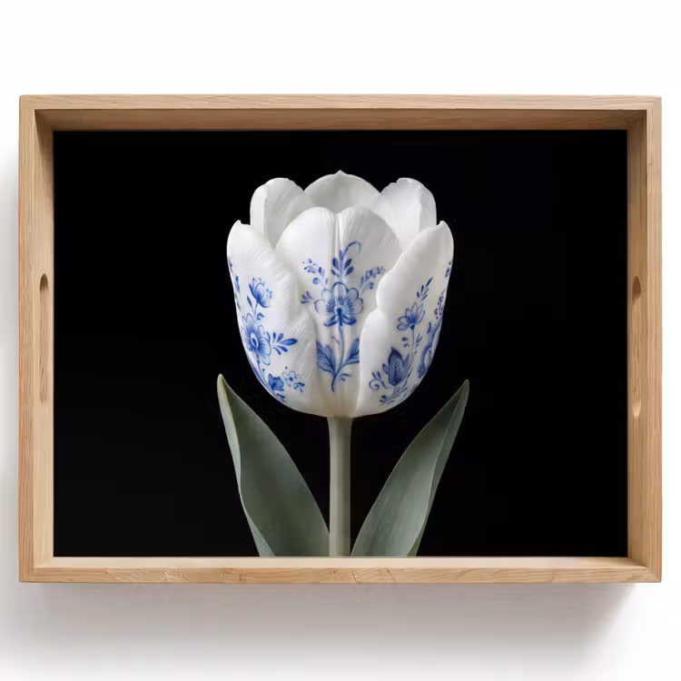 Tablett - Tulpe - Muster - Blau — 1