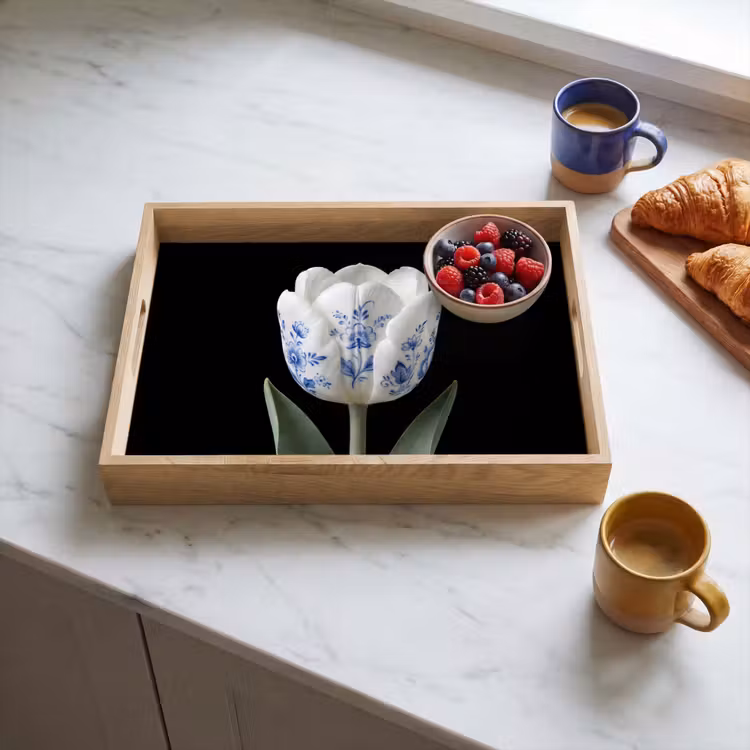 Tablett - Tulpe - Muster - Blau — 3