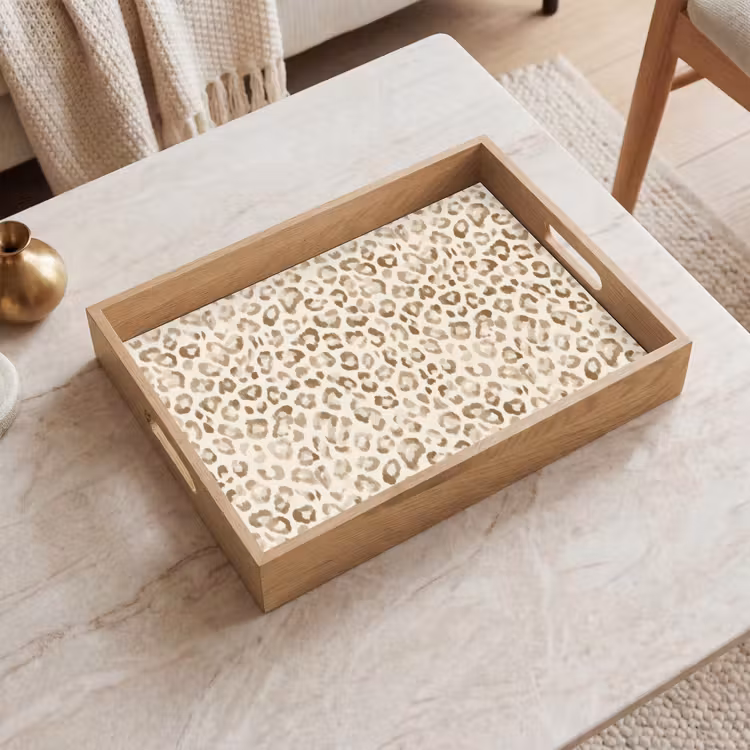 Tablett - Leopard - Klassisch - Beige — 2