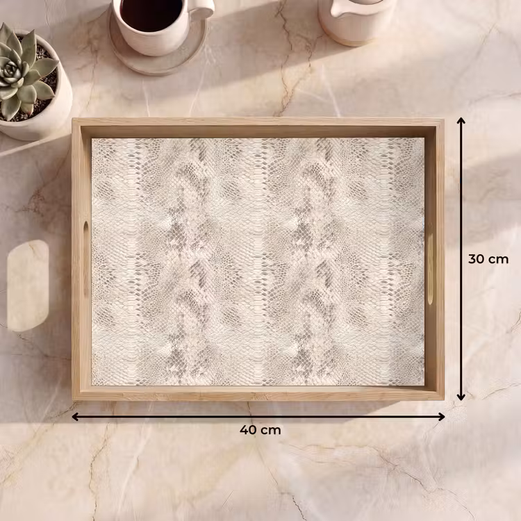Tablett - Schlange - Muster - Beige — 7