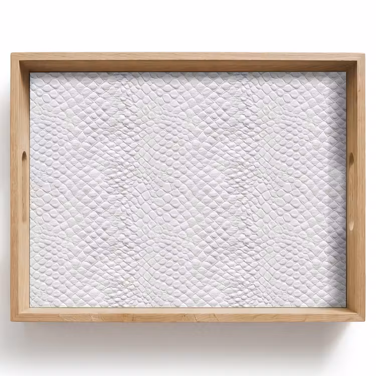 Tablett - Schlange - Muster - Weiß — 1