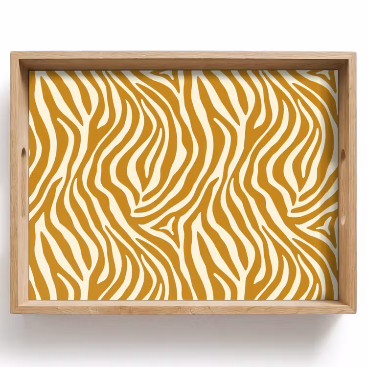 Tablett - Zebra - Klassisch - Ocker - Gelb — 1