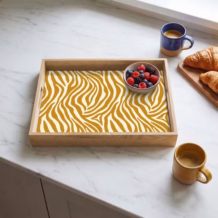 Tablett - Zebra - Klassisch - Ocker - Gelb — 3
