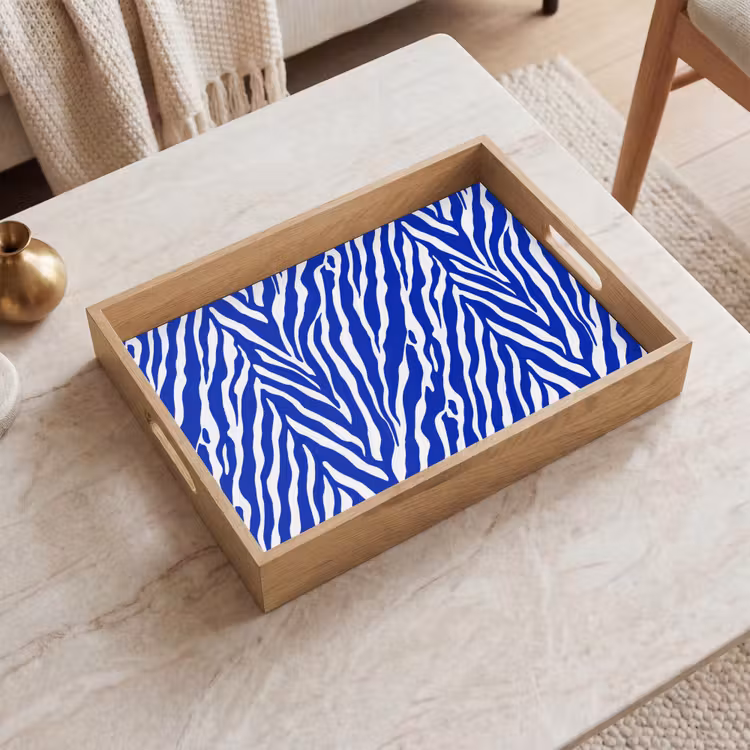 Tablett - Zebra - Muster - Kobalt - Blau — 2
