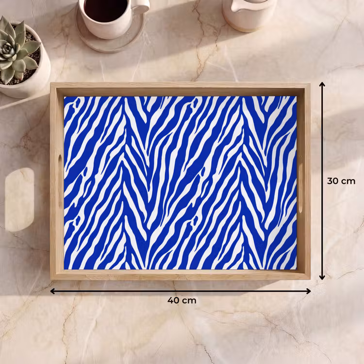 Tablett - Zebra - Muster - Kobalt - Blau — 7
