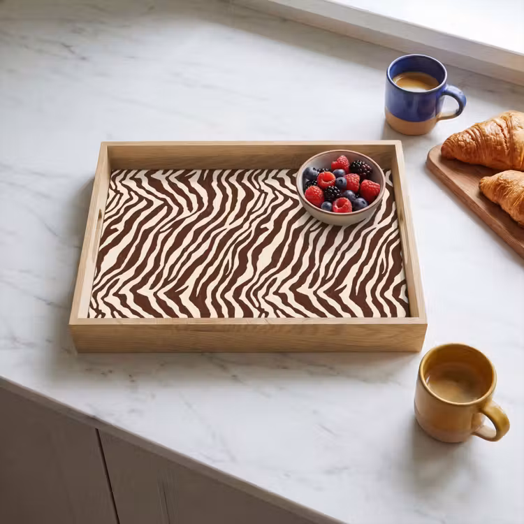 Tablett - Zebra - Muster - Schwarz - Weiß — 3