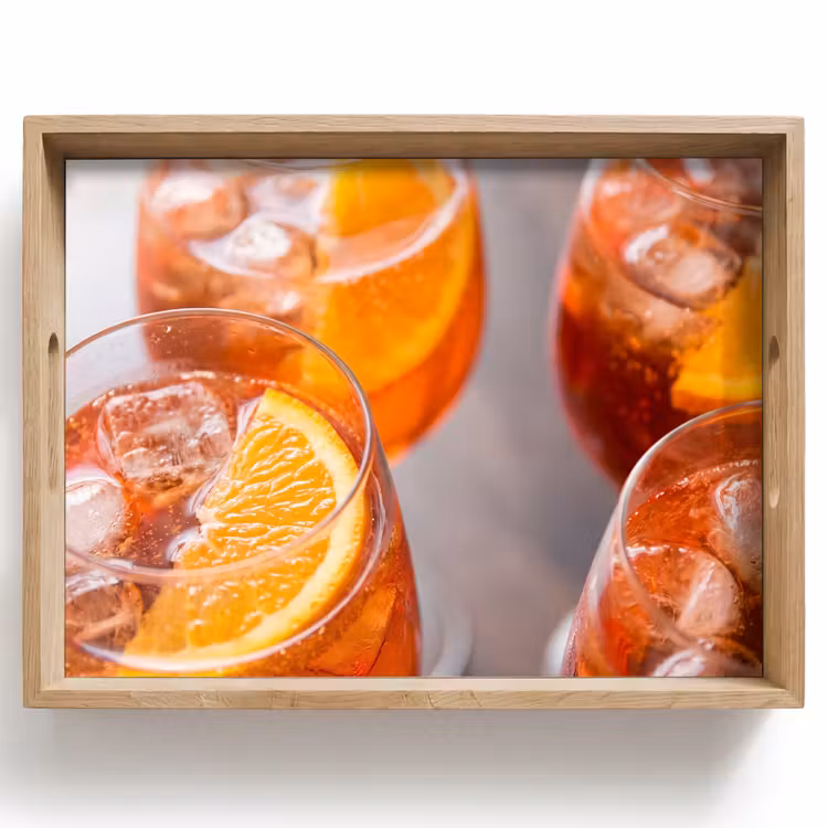 Tablett - Getränk – Orange – Eis – Sommer – Orange — 1