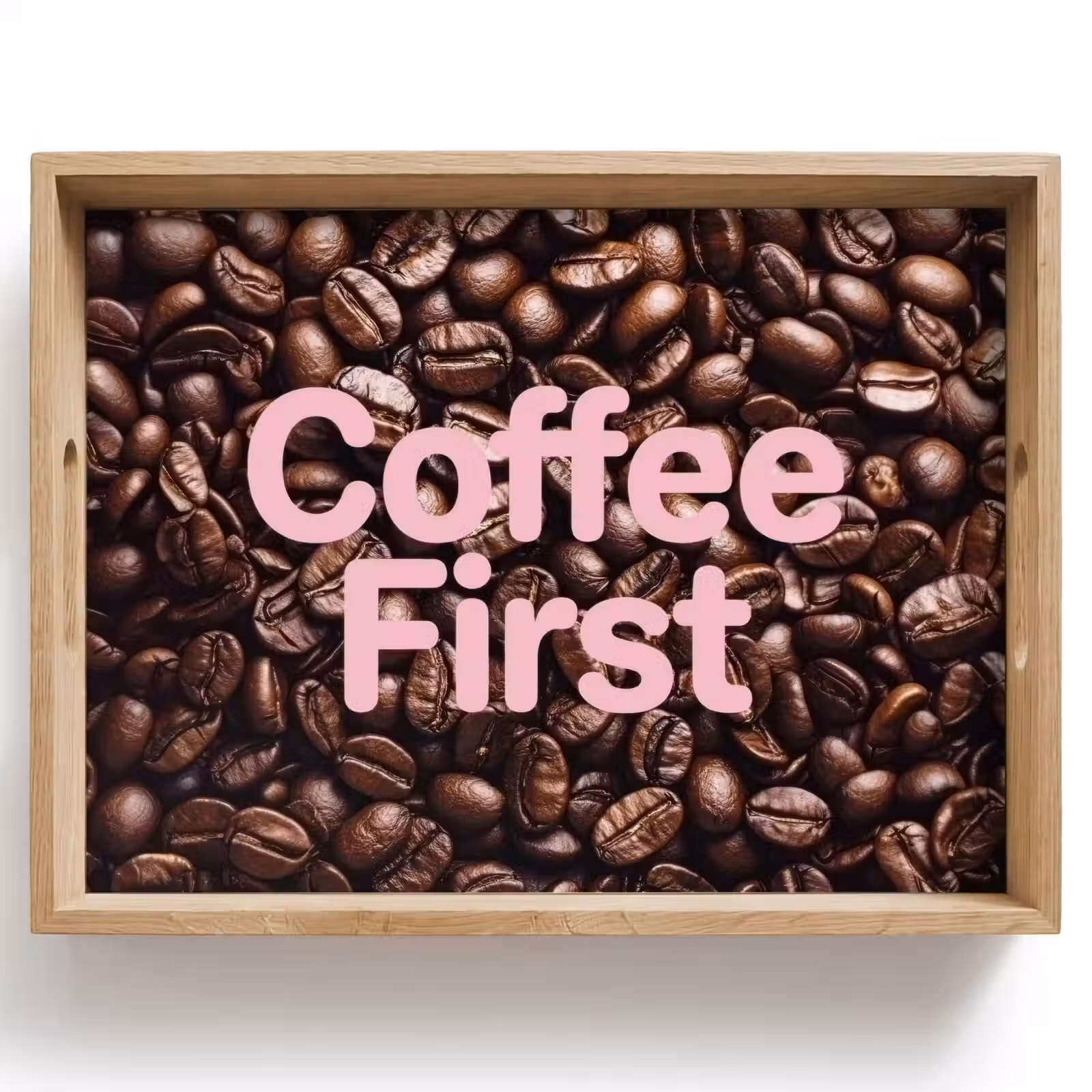 Tablett - Coffee First – Kaffeebohnen – Rosa — 1