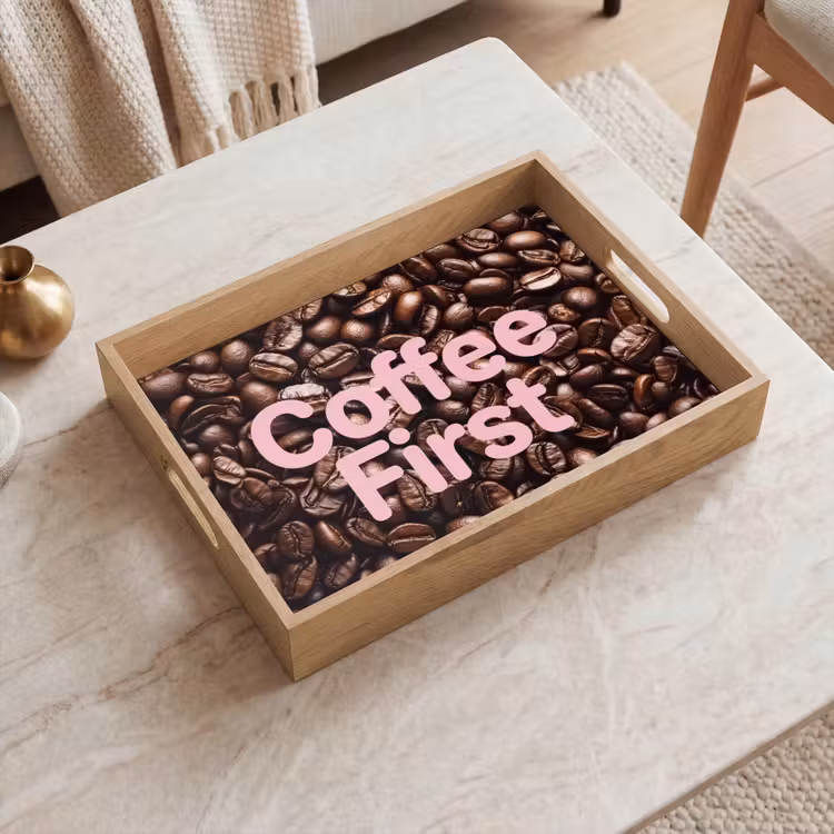Tablett - Coffee First – Kaffeebohnen – Rosa — 2