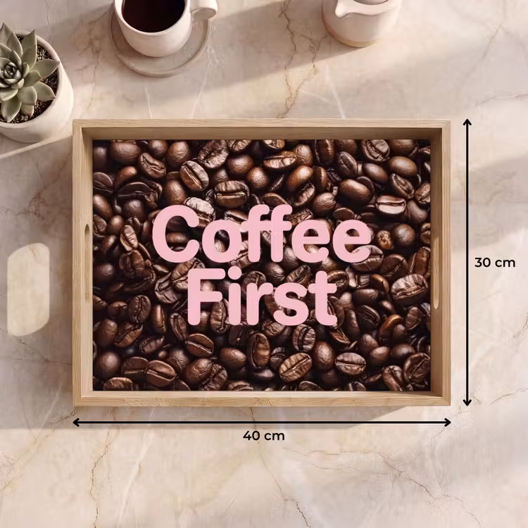Tablett - Coffee First – Kaffeebohnen – Rosa — 7
