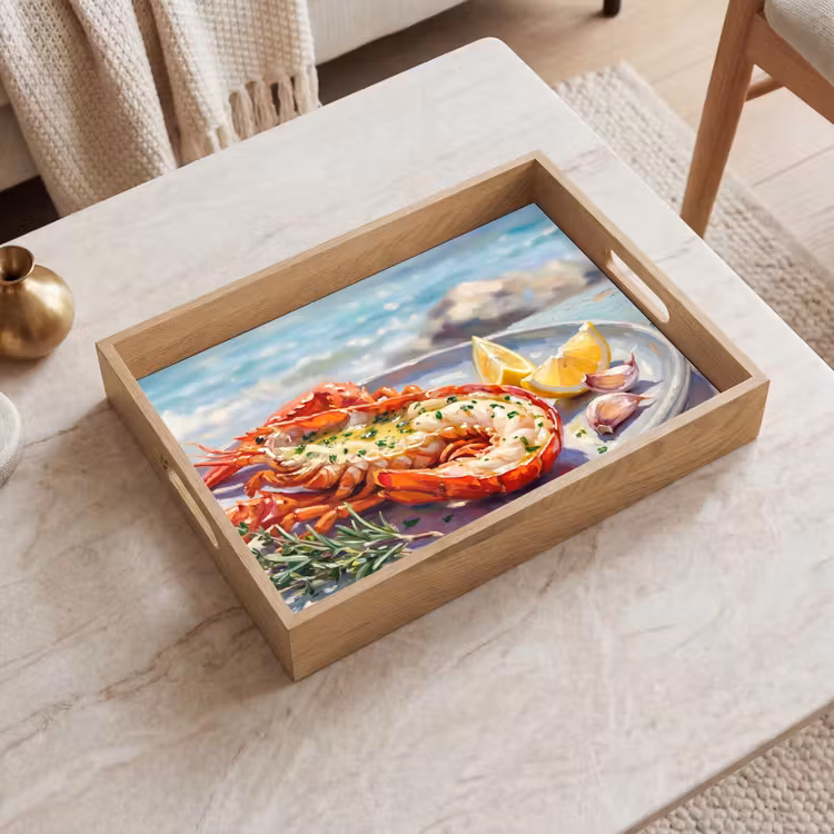 Tablett - Essen – Meer – Küste – Modern – Blau — 2