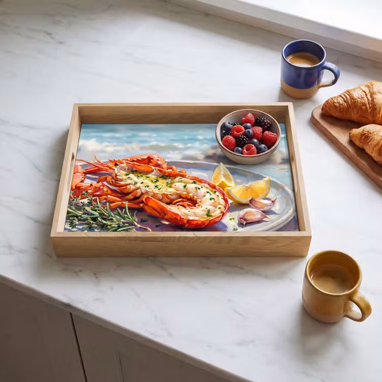 Tablett - Essen – Meer – Küste – Modern – Blau — 3