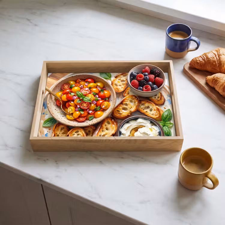 Tablett - Essen – Tomate – Brot – Bunt – Küche — 3