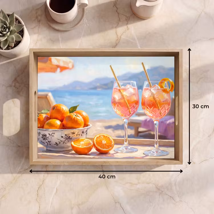 Tablett - Getränke – Gläser – Strand – Sommer – Orange — 7