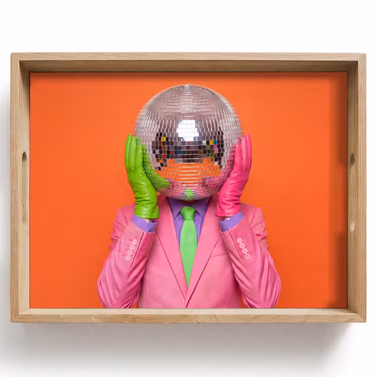 Tablett - Kunst – Discokugel – Bunt – Modern – Studio — 1