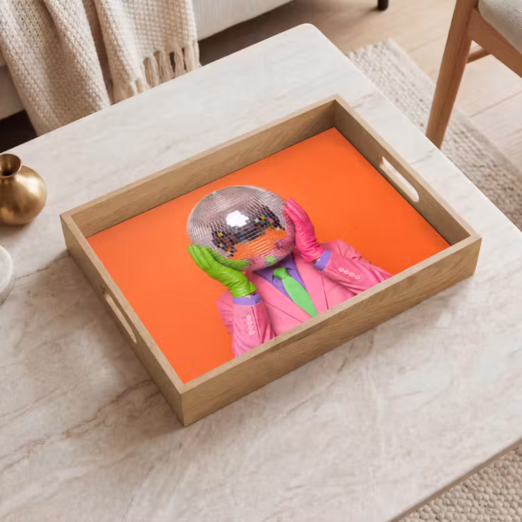 Tablett - Kunst – Discokugel – Bunt – Modern – Studio — 2