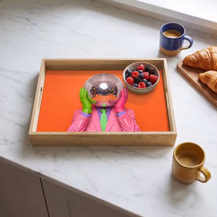 Tablett - Kunst – Discokugel – Bunt – Modern – Studio — 3