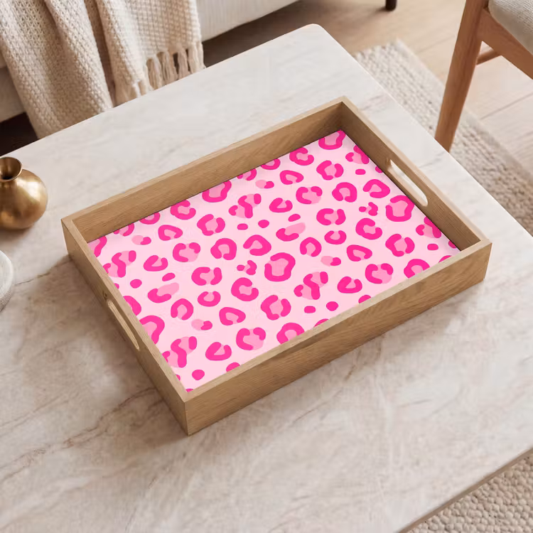 Tablett - Tiermuster – Muster – Abstrakt – Modern – Rosa — 2