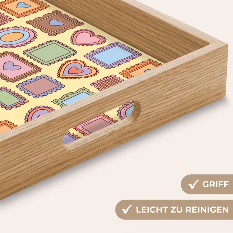 Tablett - Rahmen – Muster – Herz – Verspielt – Bunt — 8