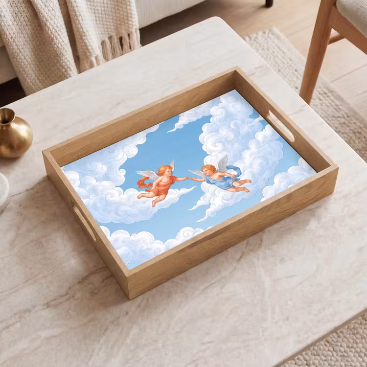 Tablett - Engel – fliegend – klassisch – blau — 2