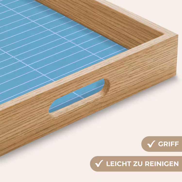 Tablett - Fliese - Länglich - Muster - Blau — 8