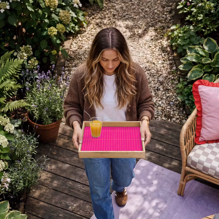 Tablett - Muster - Fliese - Magenta - Rosa — 6