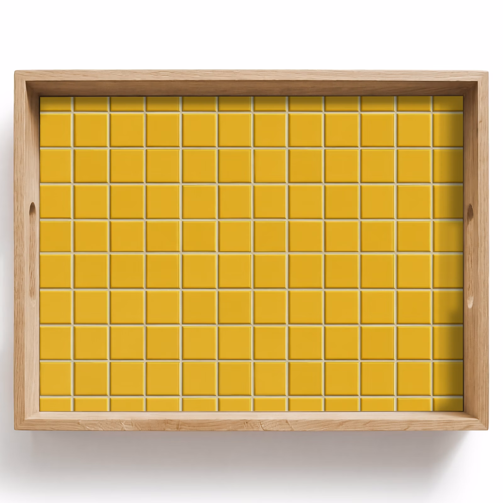 Tablett - Muster - Fliese - Ockergelb — 1
