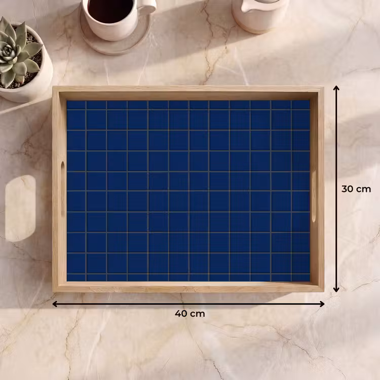 Tablett - Fliese - Muster - Blau — 7