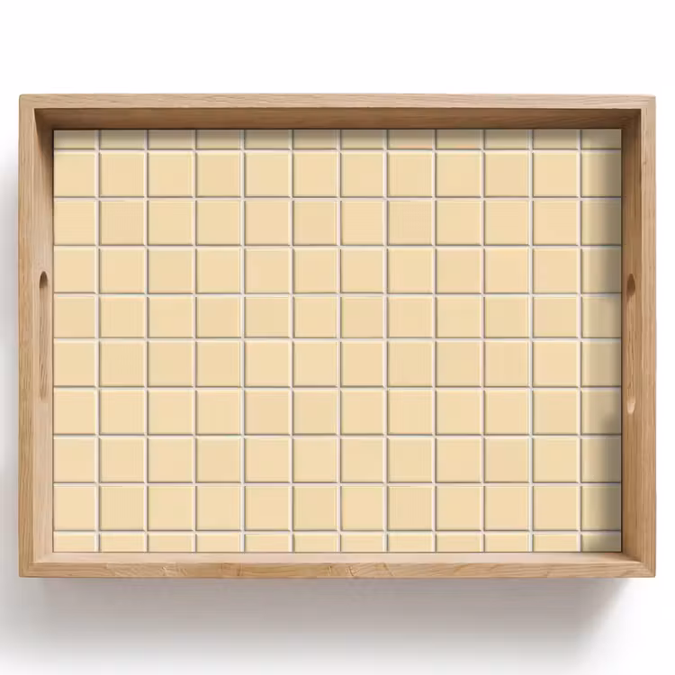 Tablett - Fliesen - Muster - Creme — 1