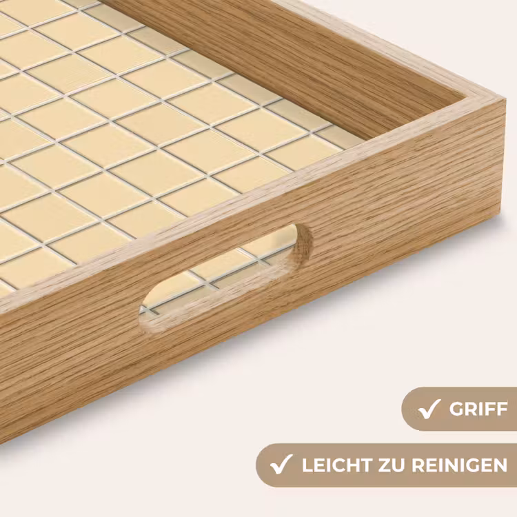 Tablett - Fliesen - Muster - Creme — 8