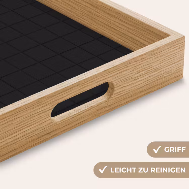 Tablett - Fliesen - Muster - Matt - Schwarz — 8